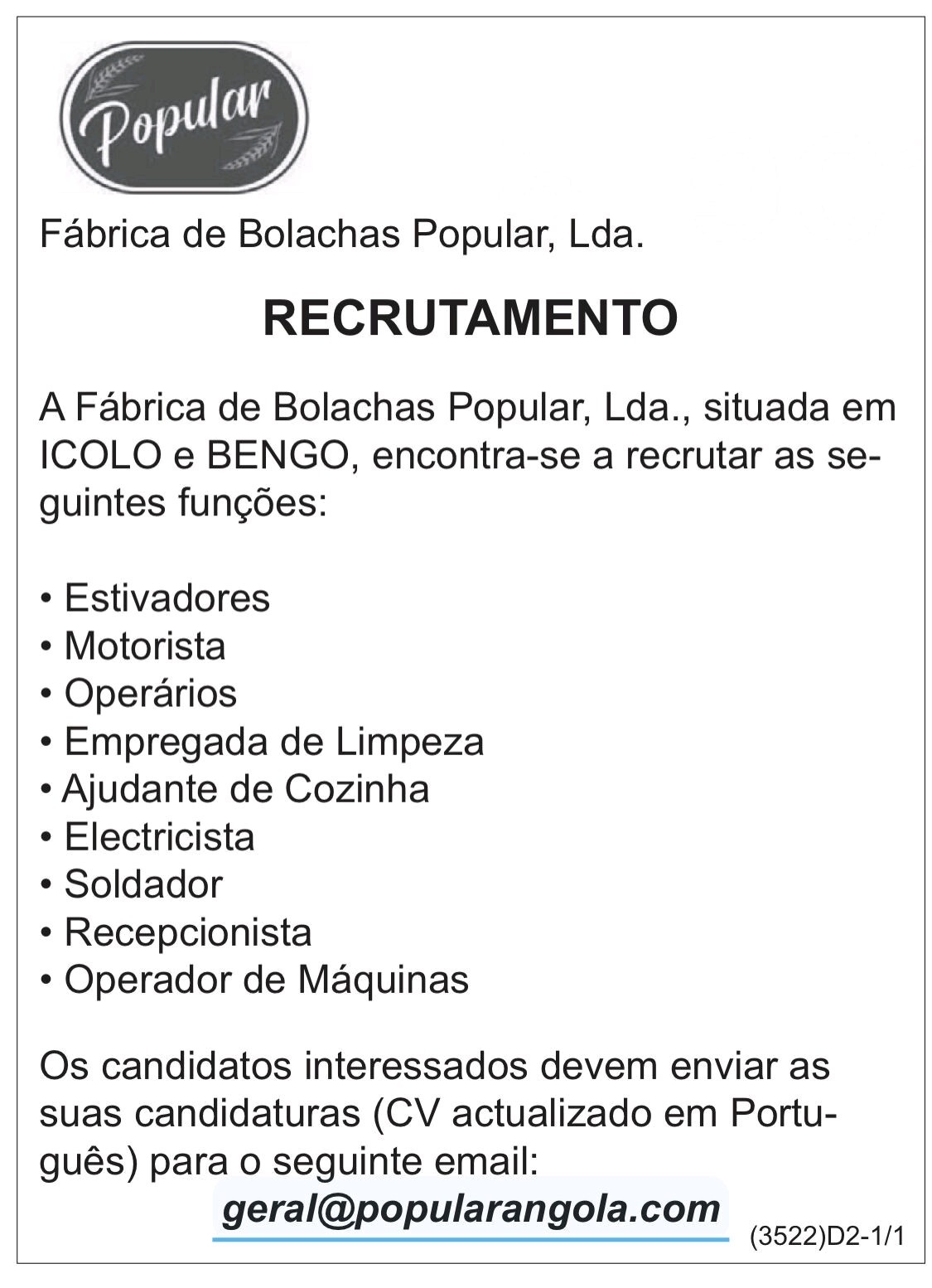 Fábrica de Bolachas Popular, Lda